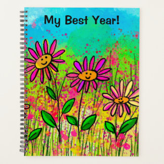 Agenda Planner de espiral floral de cubierta suave 2024