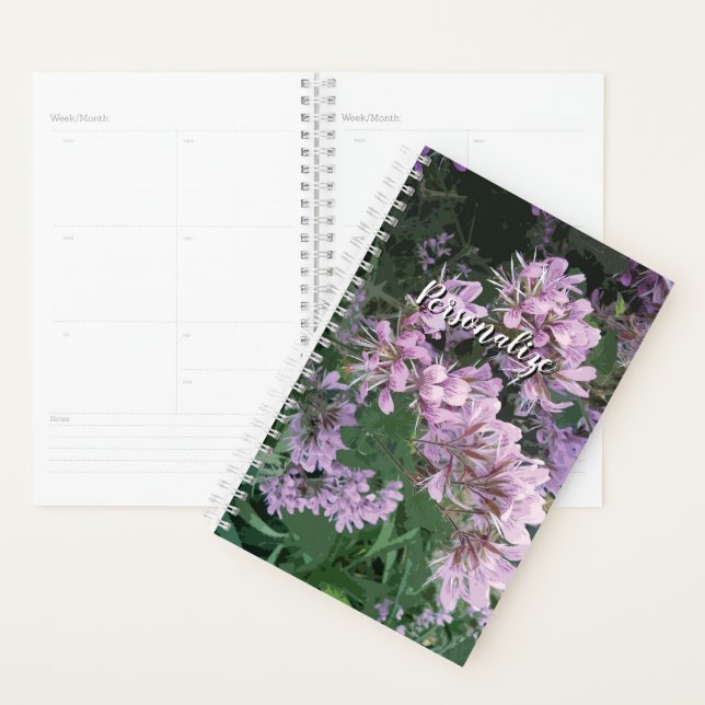 Agenda Planner de espiral personalizado con foto de flor  (Demostración)