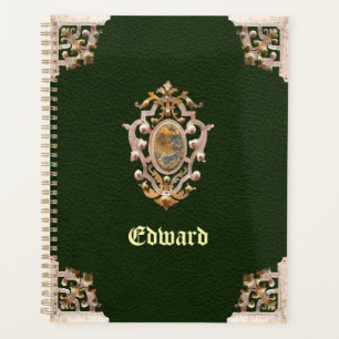 Agenda Planner de estilo antiguo renacentista (verde)