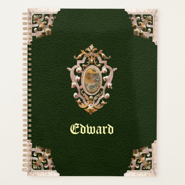 Agenda Planner de estilo antiguo renacentista (verde) (Anverso)