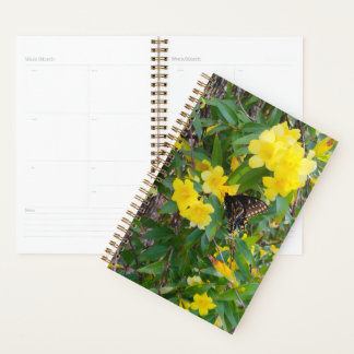 Agenda Planner de flores amarillas y mariposas