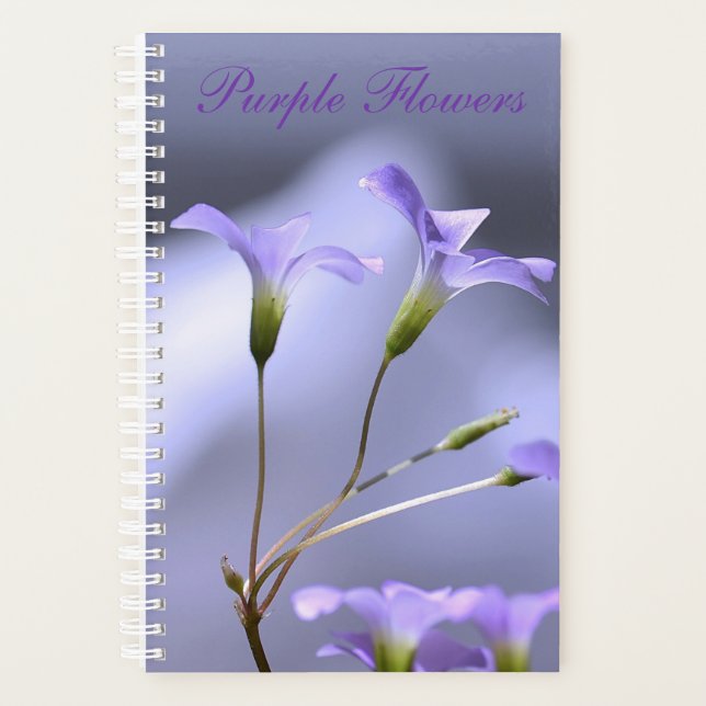 Agenda Planner de flores moradas (Anverso)