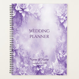 Agenda Planner de flores moradas blancas