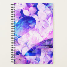 Planner de flores moradas para 2024