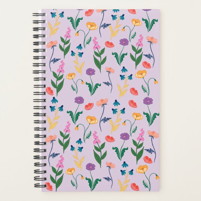 Agenda Planner de flores silvestres en Lavender (Anverso)