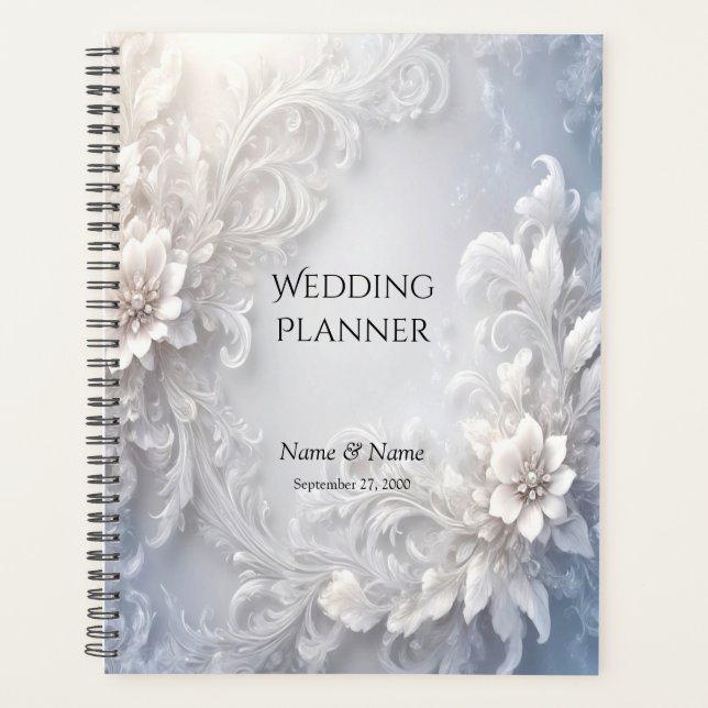 Agenda Planner de Flourish Floral Blanca (Anverso)
