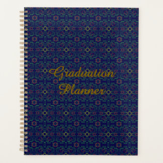 Agenda Planner de graduación geométrica azul oscuro