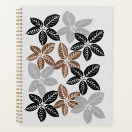 Agenda Planner de hojas de bronce negro y gris