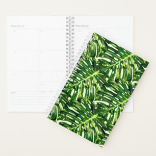 Agenda Planner de hojas tropicales verdes