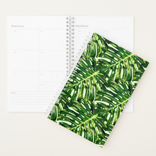 Agenda Planner de hojas tropicales verdes (Demostración)