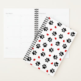 Agenda Planner de huellas y corazones