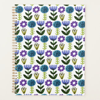 Agenda Planner de impresión de flores de color de agua de