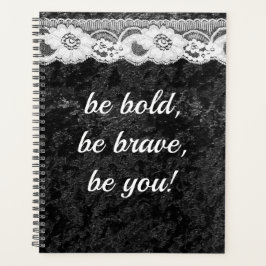 Agenda Planner de joyería de Lace Glam de terciopelo mach