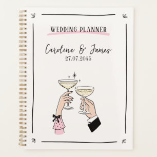 Agenda Planner de la boda de la tostada de champán