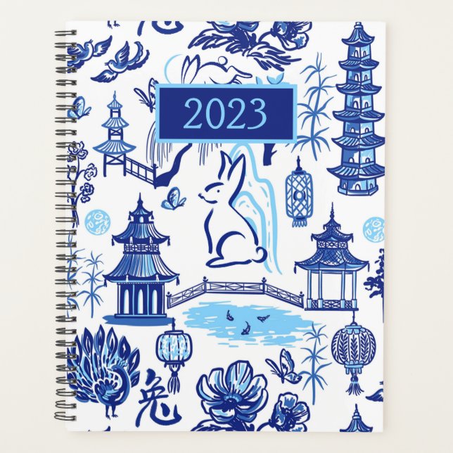 Agenda Planner de la serie Chinoiserie del Conejo de Año  (Anverso)