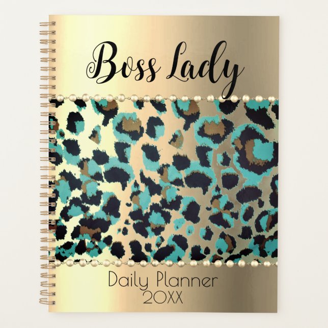 Agenda "Planner de Lady, Jefe del Leopardo Glam (Anverso)