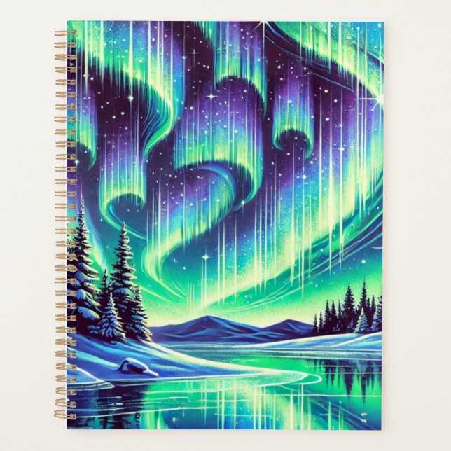 Agenda Planner de las luces boreales de invierno (Anverso)