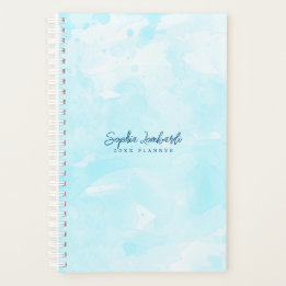 Agenda Planner de lavado de color azul cielo estilizado