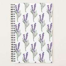 Planner de lavanda - Patrón blanco