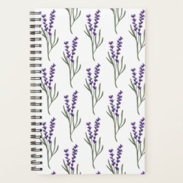 Agenda Planner de lavanda - Patrón blanco
