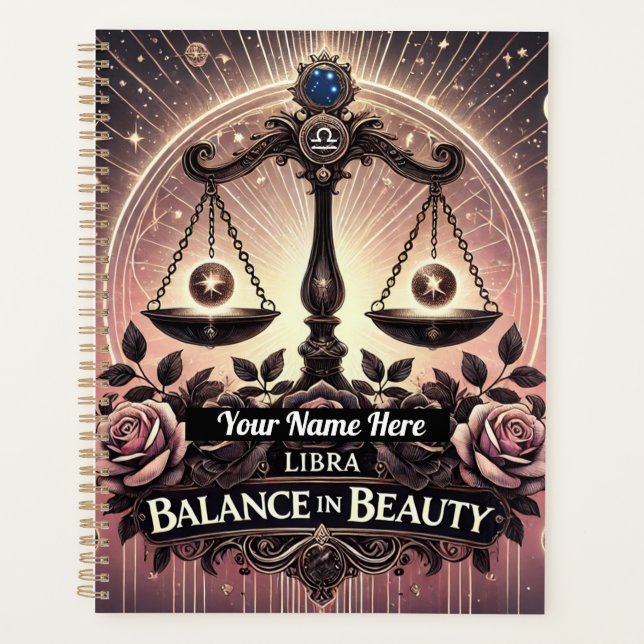Agenda Planner de Libra "Equilibrio en Belleza" (Anverso)