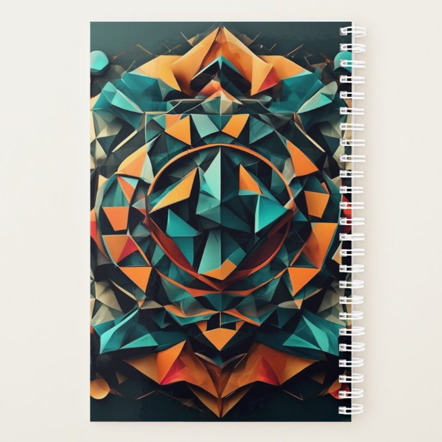 Agenda Planner de Mandala geométrico 3D (Reverso)