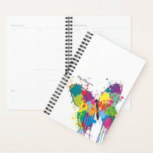 Agenda Planner de mariposa abstracto de pinta de goteo