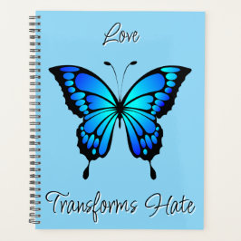 Agenda Planner de mariposa azul eléctrico
