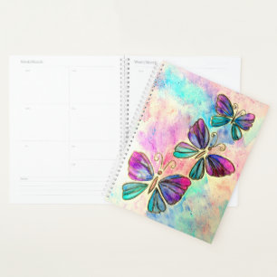 Agenda Planner de mariposa colorida