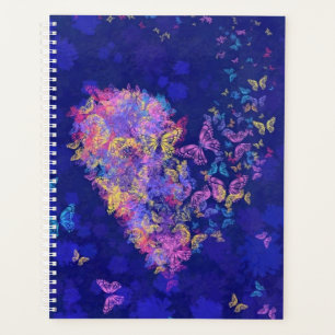 Agenda Planner de mariposas de corazón volador