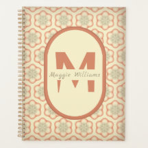 Planner de monograma retro moderno personalizado