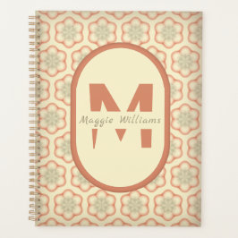 Agenda Planner de monograma retro moderno personalizado