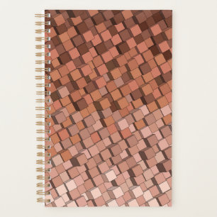 Agenda Planner de mosaico moderno de tonos de tierra