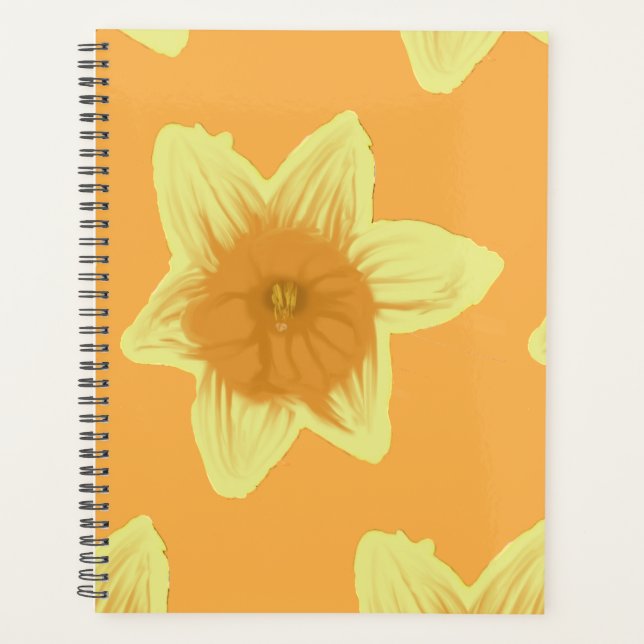 Agenda Planner de Naranja amarillo y flor de Daffodil (Anverso)