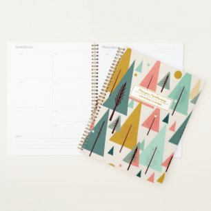 Agenda Planner de Navidades modernos de medio siglo