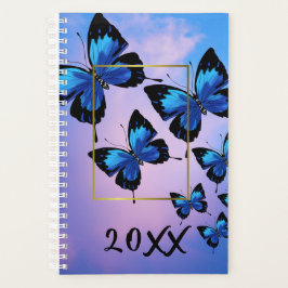 Agenda Planner de nubes rosadas y mariposas