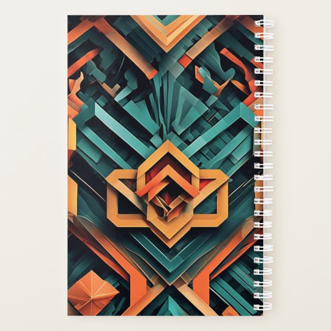 Agenda Planner de papel geométrico 3D (Reverso)