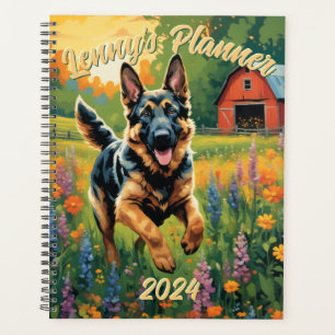 Agenda Planner de Pastor Alemán personalizado 2024