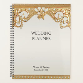 Agenda Planner de Perlas Blancas Ornate Gold
