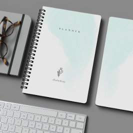 Agenda Planner de Personalizable floral de color de agua 