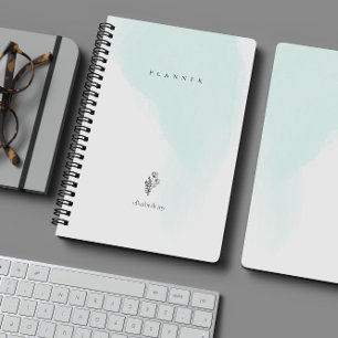 Agenda Planner de Personalizable floral de color de agua 
