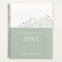 Planner de Personalizable Floral Dusty Blue