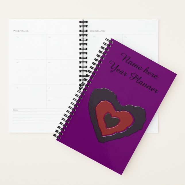 Agenda Planner de Personalizado de corazón de amor de fus (Demostración)