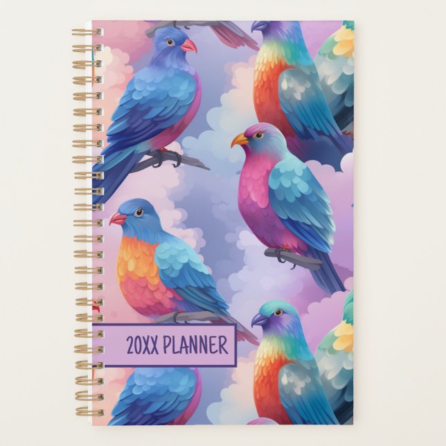 Agenda Planner de pichones arcoiris (Anverso)