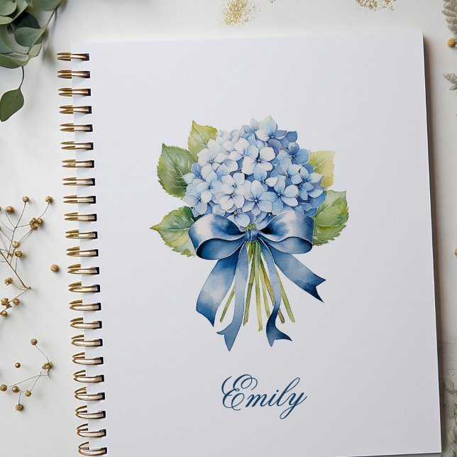 Agenda Planner de propuesta de doncella de honor de Hydra (Blue Hydrangea Personalized Planner)