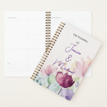 Planner de regalo de Boda de flores moradas de per