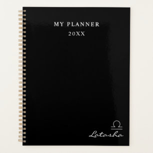 Agenda Planner de Rótulo Libra Zodiac 2022 en blanco y ne