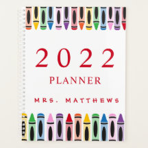 Planner de Teacher Cute Color Crayon 2023