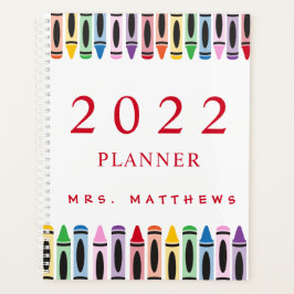 Agenda Planner de Teacher Cute Color Crayon 2023