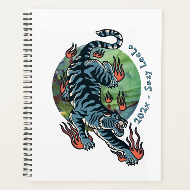 Agenda Planner de tigre azul (Anverso)